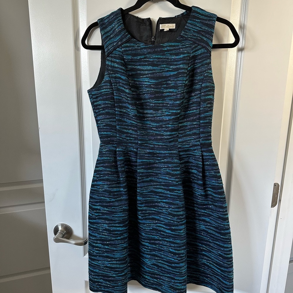 Shoshanna sleeveless blue and black dress
